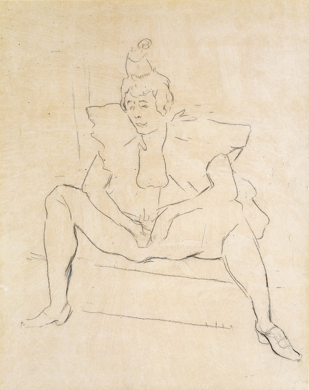 Sedící klaun; La Clownesse Assise od Henri de Toulouse Lautrec