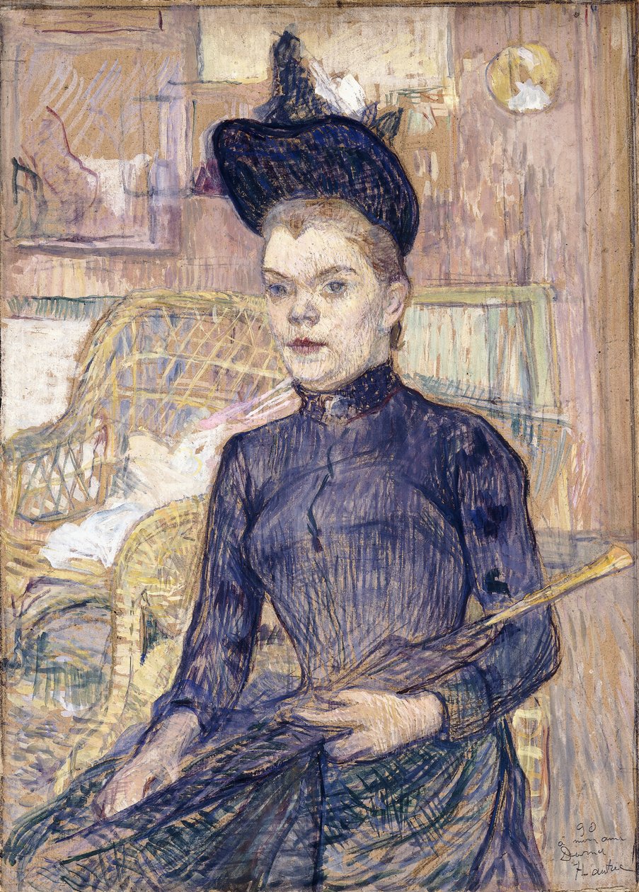 Žena v černém klobouku, Neslyšící Berthe, 1890 od Henri de Toulouse Lautrec