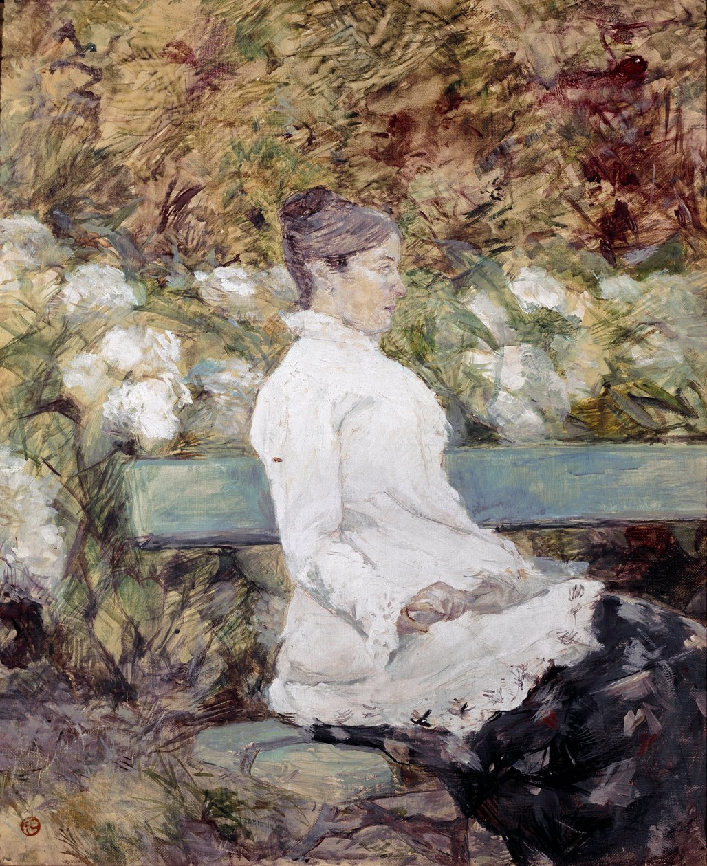 Malířova matka v zahradě. Obraz Henri de Toulouse-Lautrec (Toulouse Lautrec od Henri de Toulouse Lautrec