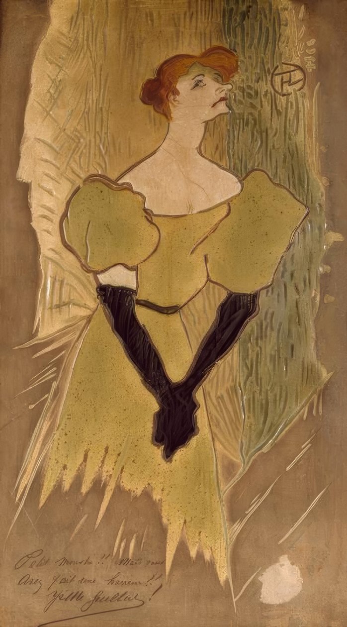 Toulouse-Lautrec, Yvette Guilbert / Terrakottaplatte, 1895 od Henri de Toulouse Lautrec