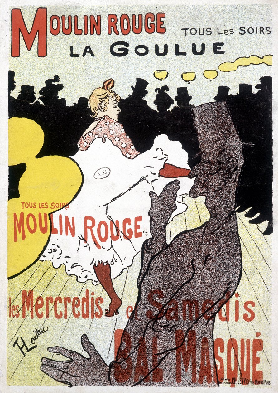 Plakát Toulouse Lautreca pro Moulin Rouge a La Goulue od Henri de Toulouse Lautrec