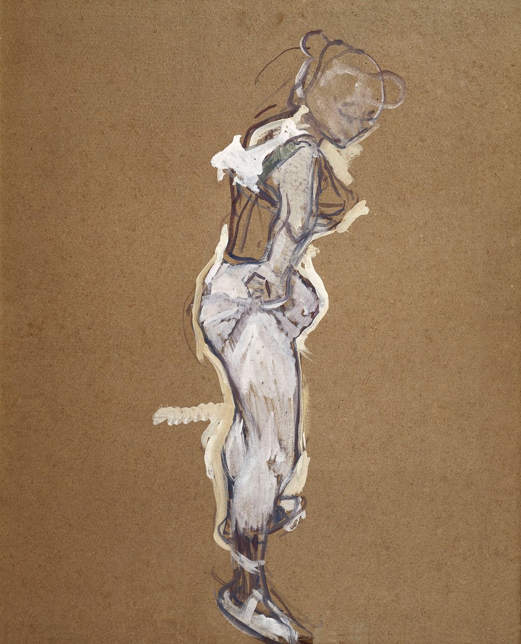 Trapézistka si upravuje punčochy od Henri de Toulouse Lautrec