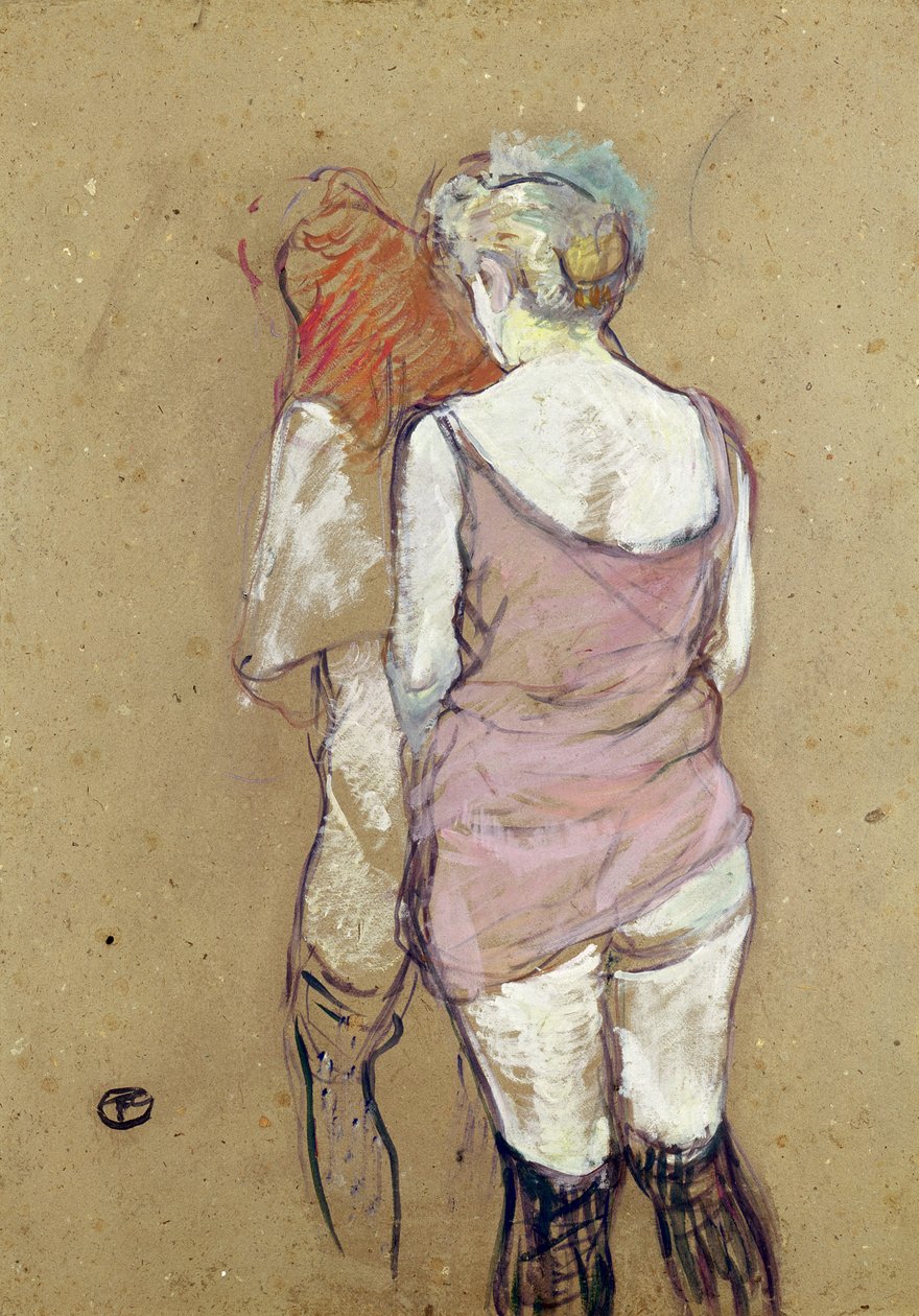 Dvě polonahé ženy v Maison de la Rue des Moulins od Henri de Toulouse Lautrec