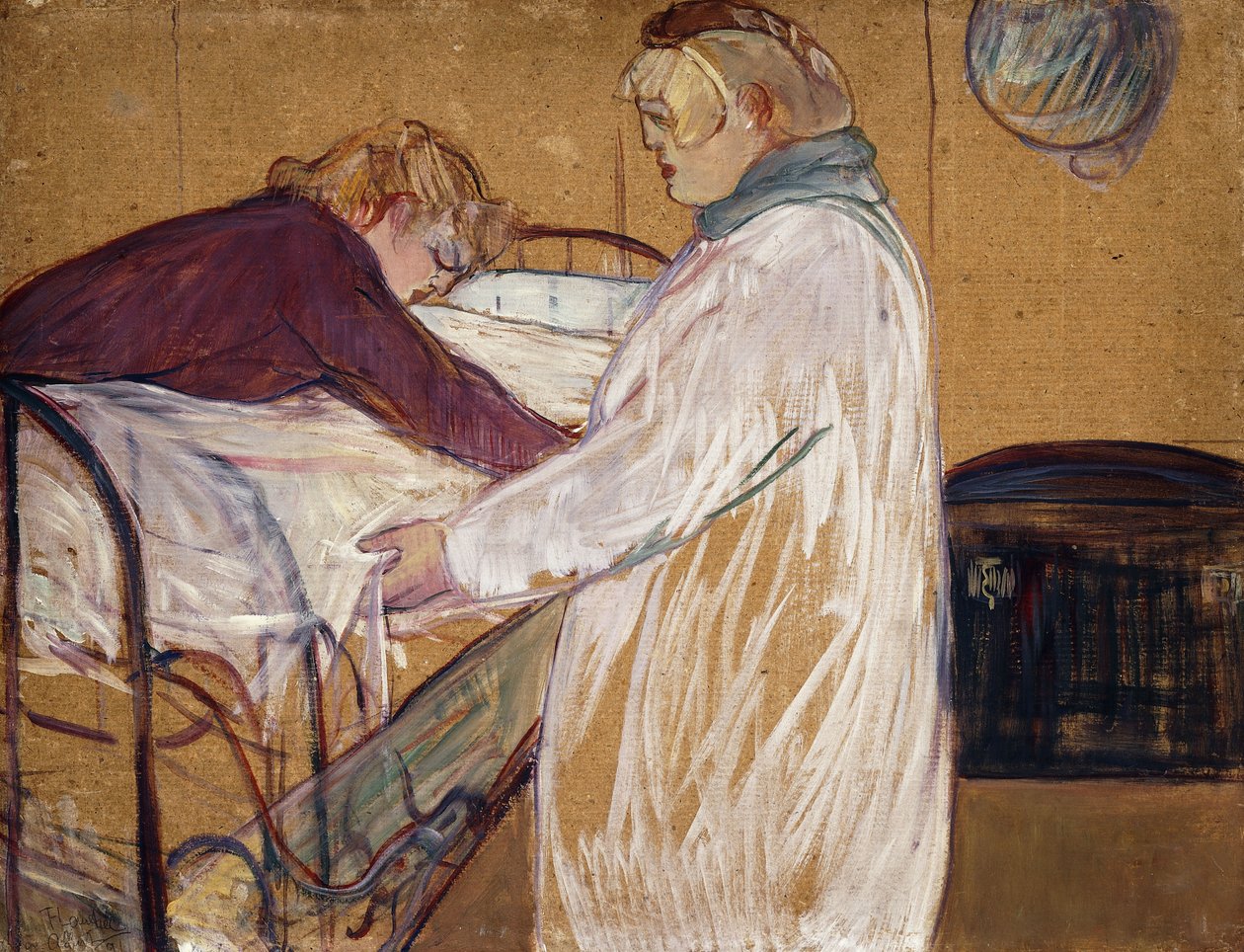 Dvě ženy, aby jejich postel; Dvě ženy stlající postel, 1891 od Henri de Toulouse Lautrec