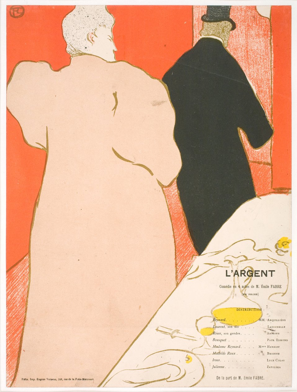 Gentleman a dáma, program pro peníze od Henri de Toulouse Lautrec