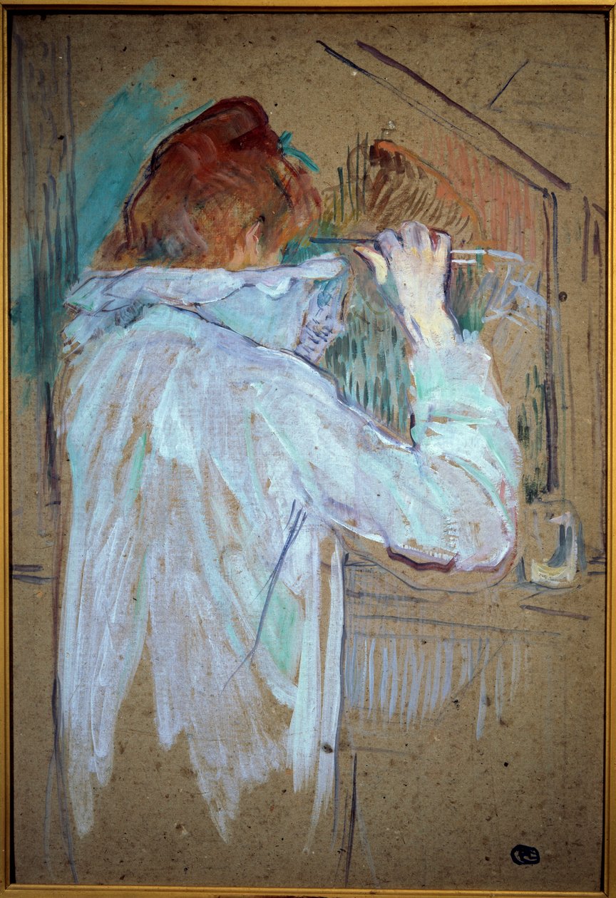Žena Curling Malba na kartonu od Henri de Toulouse Lautreca (1864-1901) 1891 Sun. 0,54x0,36 m Toulouse, musee des Beaux Arts od Henri de Toulouse Lautrec