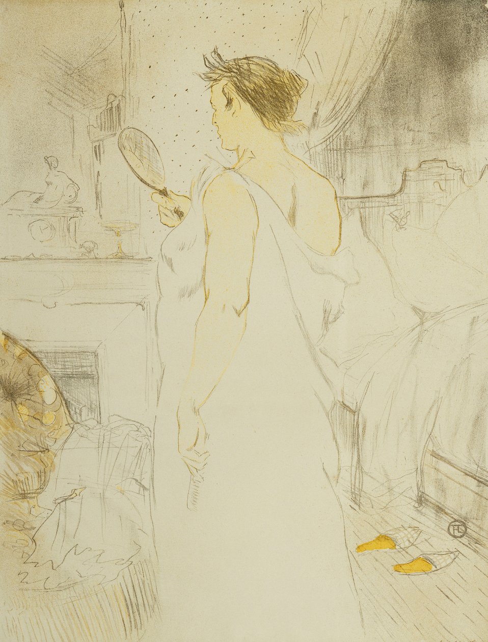Žena led - ledová ruka; Ice Cream Woman - Ruční zmrzlina, Talíř VI z Elles, 1896 od Henri de Toulouse Lautrec