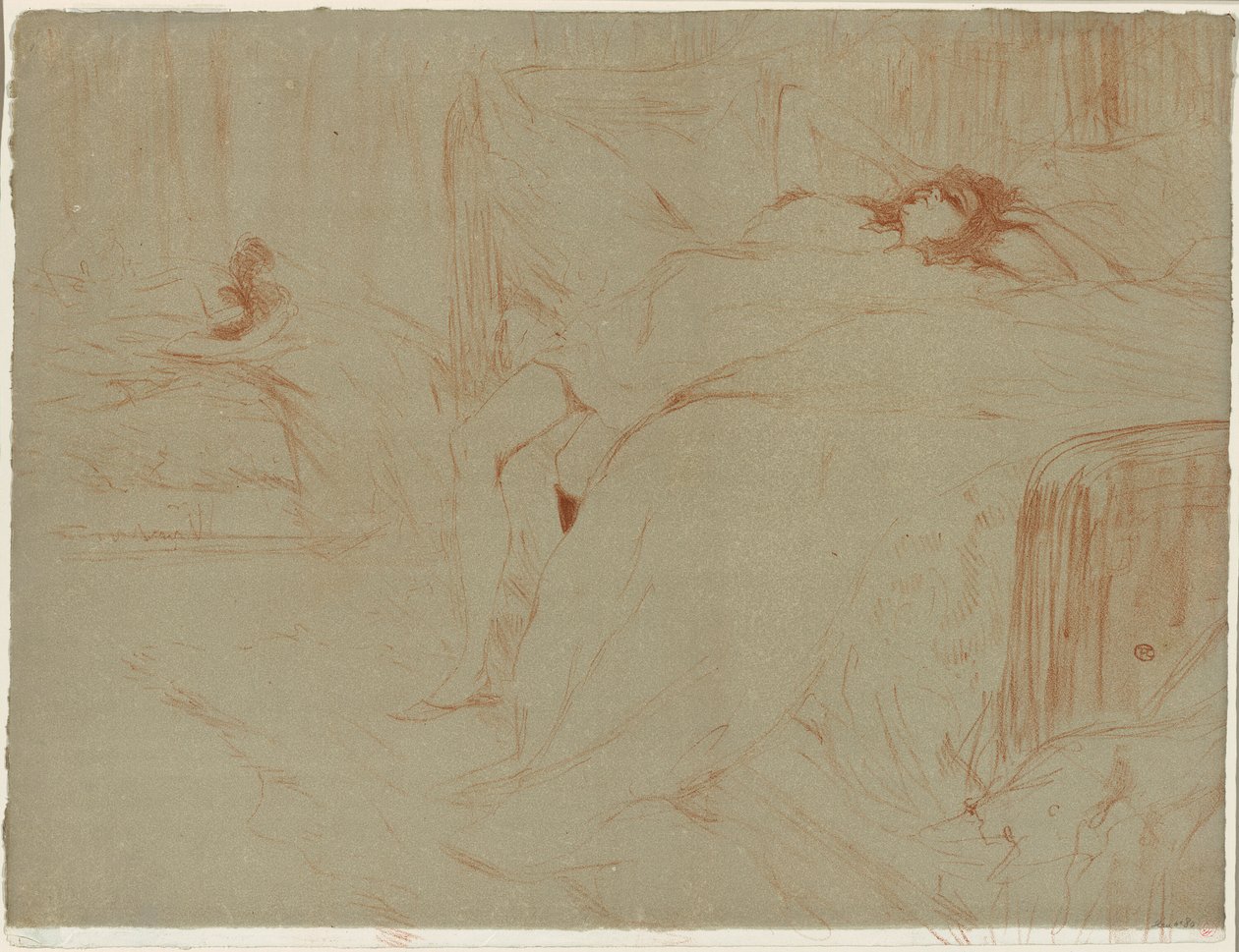 Žena ležící na zádech, Lassitude, talíř deset od Elles od Henri de Toulouse Lautrec