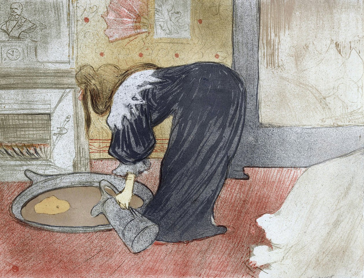 Žena ve vaně (z apartmá Elles) - Žena ve vaně - Obraz Henriho de Toulouse Lautreca (Toulouse-Lautrec) (1864-1901) od Henri de Toulouse Lautrec