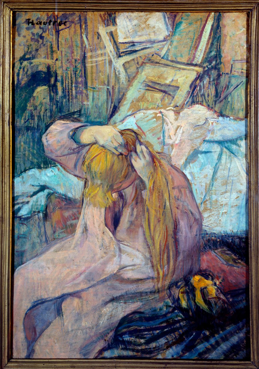 Žena oblékání Olej na kartonu od Henri de Toulouse Lautreca (1864-1901) 1891 Sun. 0,3x0,44 m Paříž, musee d