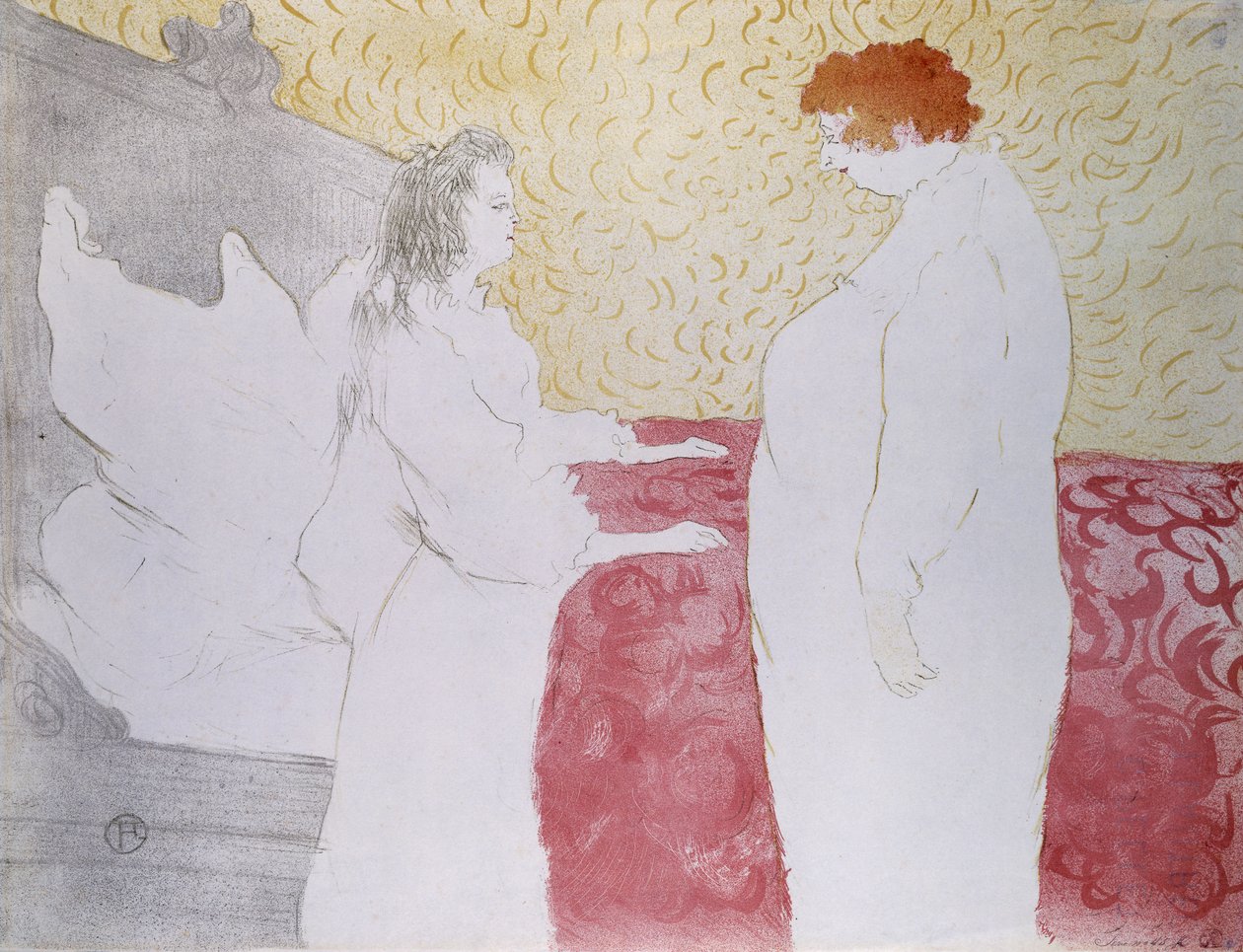 Žena v posteli, profil - malá páka, od Elles; Žena v posteli, profil - u Petit Lever, z Elles, 1896 od Henri de Toulouse Lautrec