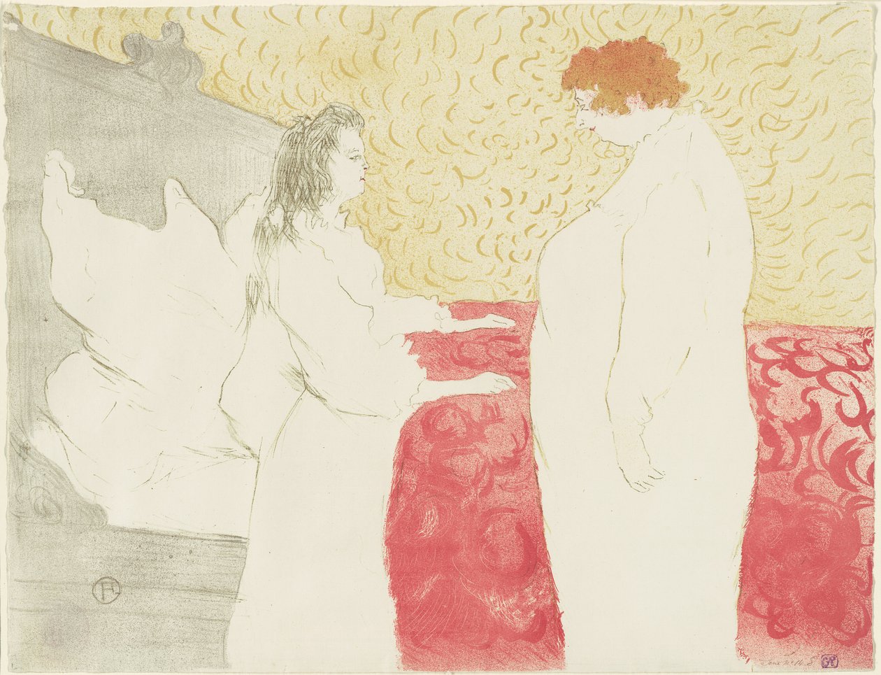 Žena v posteli, profil, vstávání, osmý talíř od Elles od Henri de Toulouse Lautrec