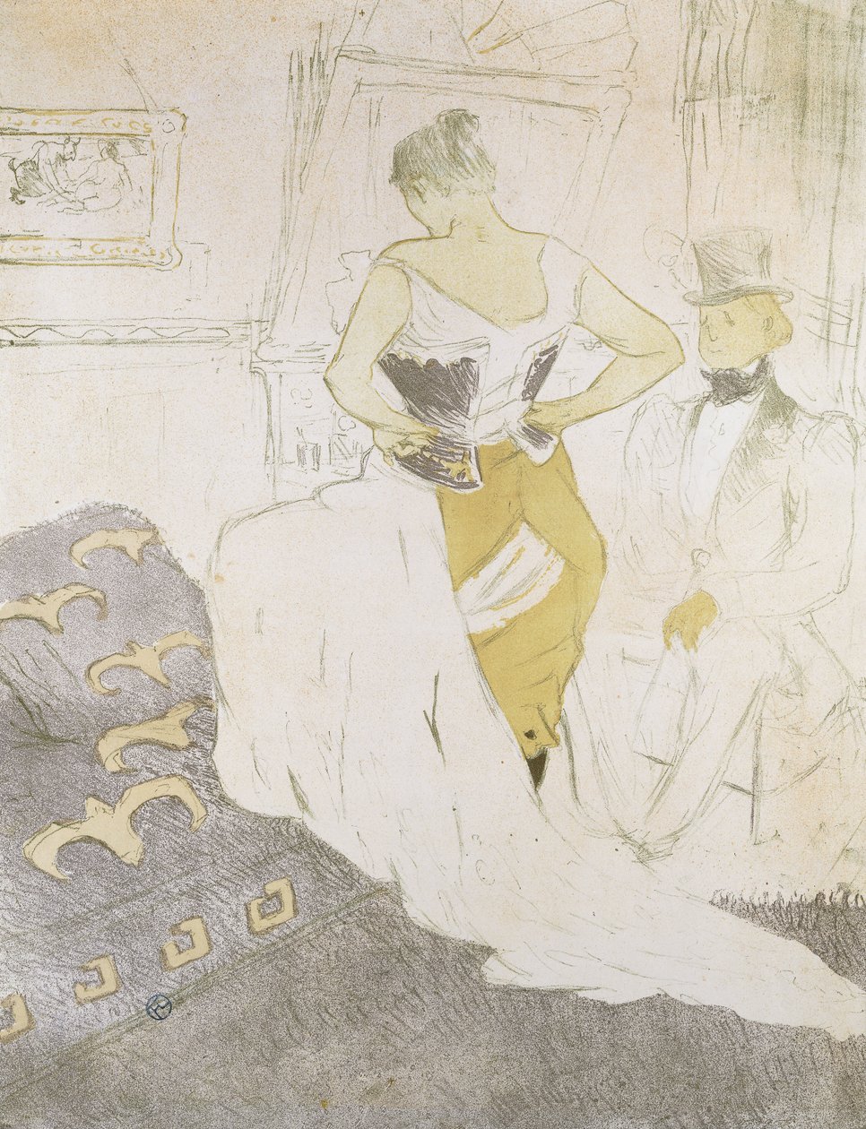 Žena v korzetu, od Elles; Femme en Corset, z Elles, 1896 od Henri de Toulouse Lautrec