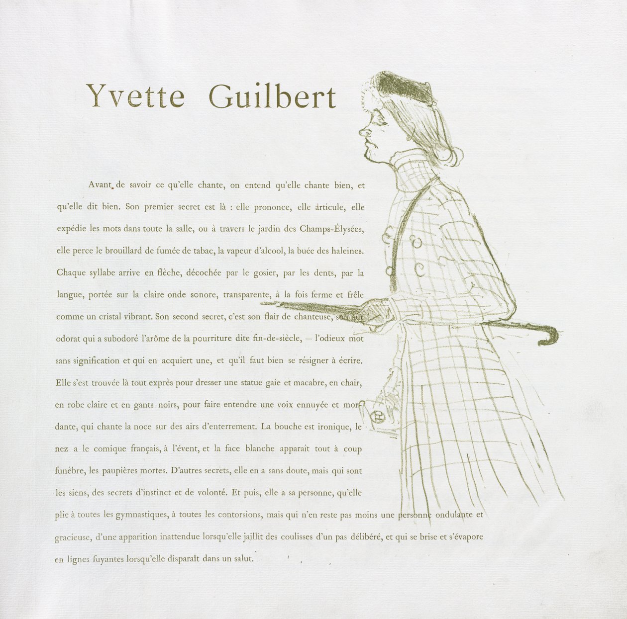 Yvette Guilbert-Francouzská řada: č. 1 od Henri de Toulouse Lautrec