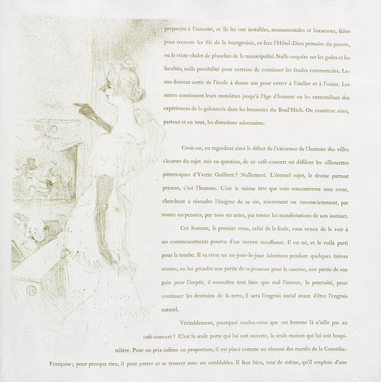 Yvette Guilbert-francouzská řada: č. 6 od Henri de Toulouse Lautrec
