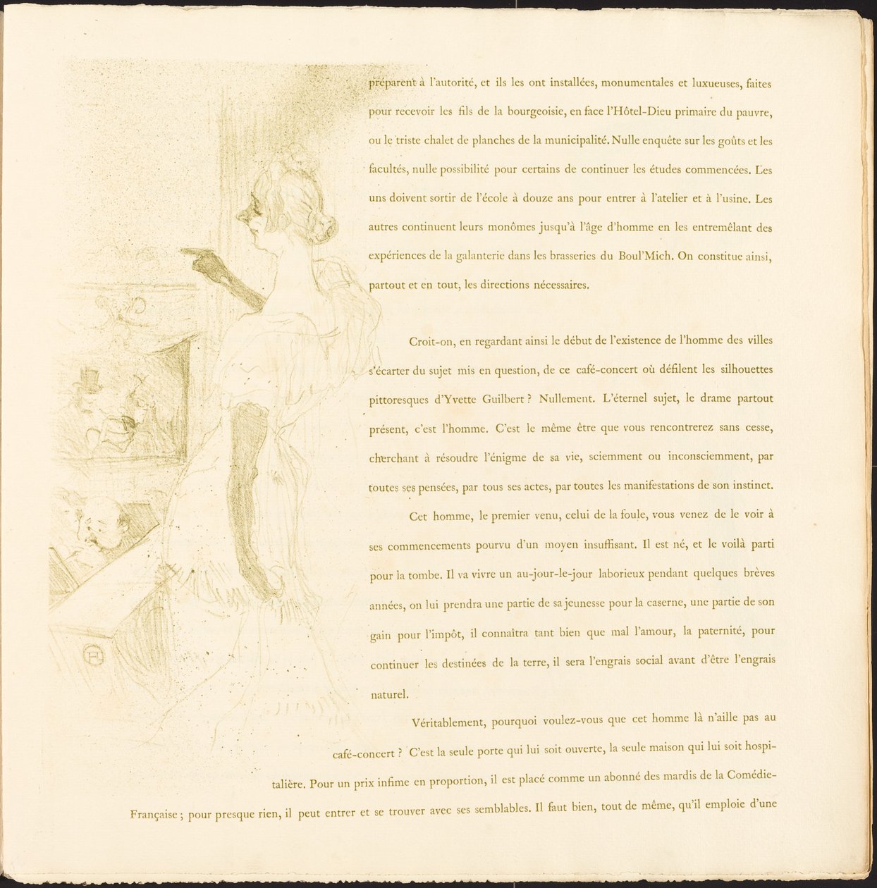 Yvette Guilbert, 1894. od Henri de Toulouse Lautrec