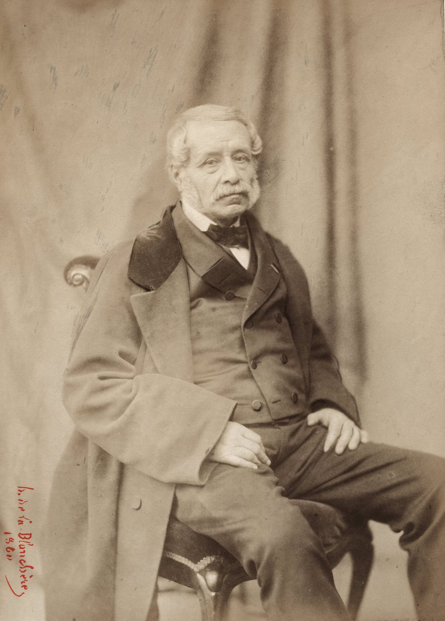 Mist, fotografie Henri de la Blanchere (1821-1880), 39 boulevard des Capucines Paris v roce 1839 (černobílá fotografie) od Henri de la Blanchere