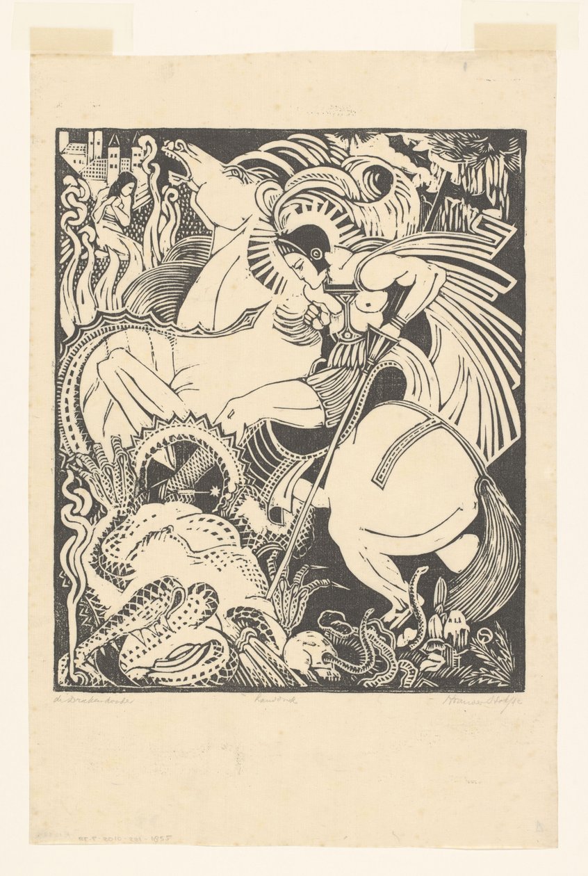 De Drakendooder (původní název na objektu) od Henri van der Stok (signed by artist)