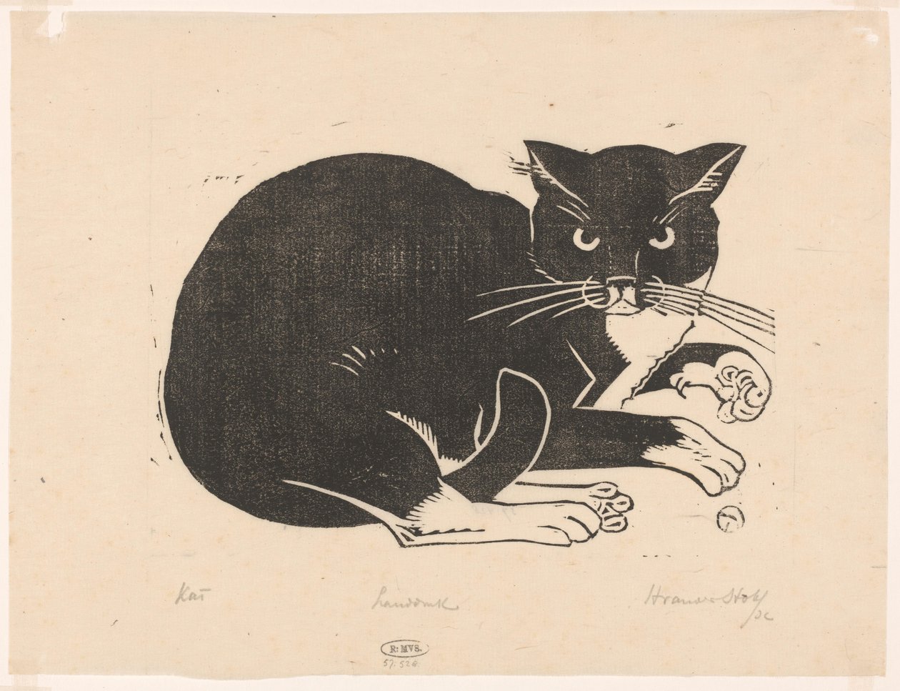 Kat (původní název na objektu) od Henri van der Stok (signed by artist)