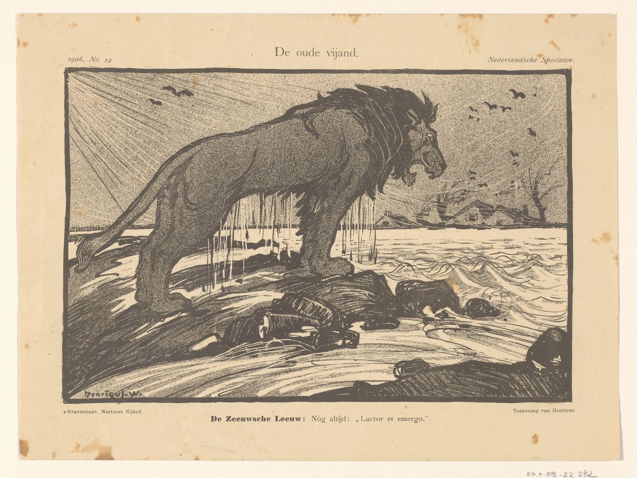 Karikatura bouřkové povodně z roku 1906 The Old Enemy (titul na předmětu) od Henricus