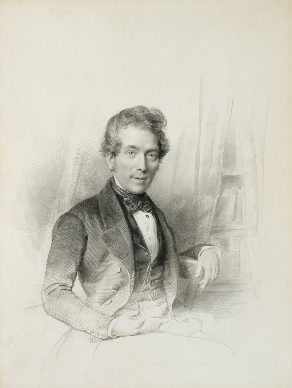 Portrét Louise Johannese Herckenratha, konzula z Texasu, 1843 (křída, estompe, tužka a akvarel) od Henricus Wilhelmus Couwenberg