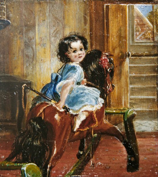 Flora Emma Sarah Ward na houpacím koni od Henrietta Mary Ward