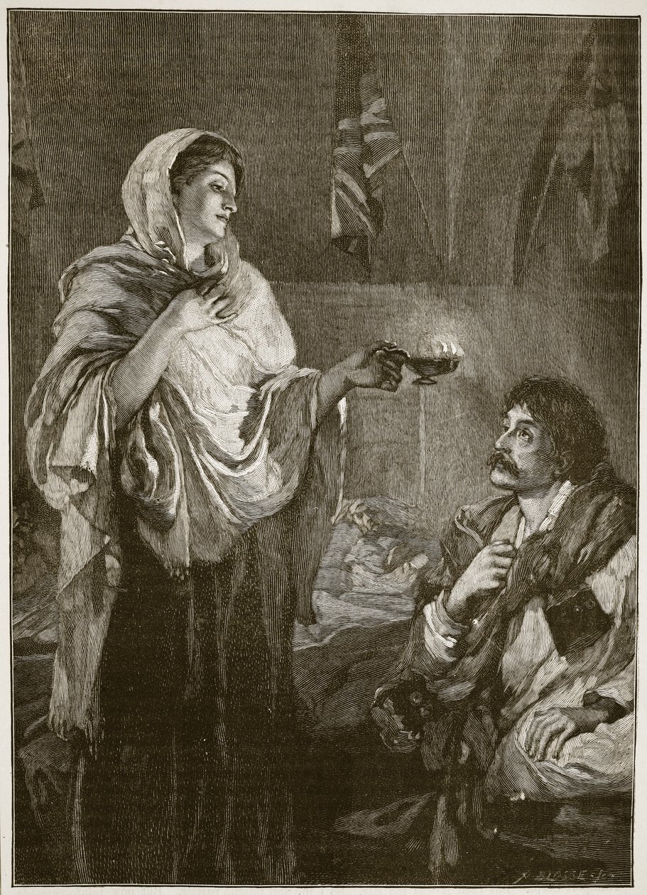 Florence Nightingale v nemocnici ve Scutari, ilustrace z 