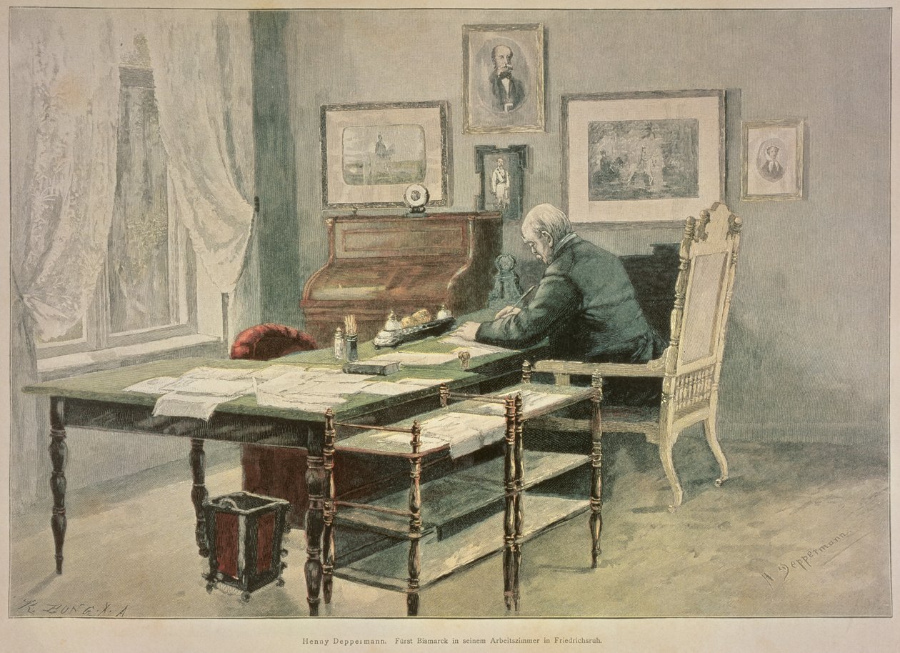 Princ Bismarck ve své studii ve Friedrichsruhu, kolem roku 1890 od Henriette Deppermann