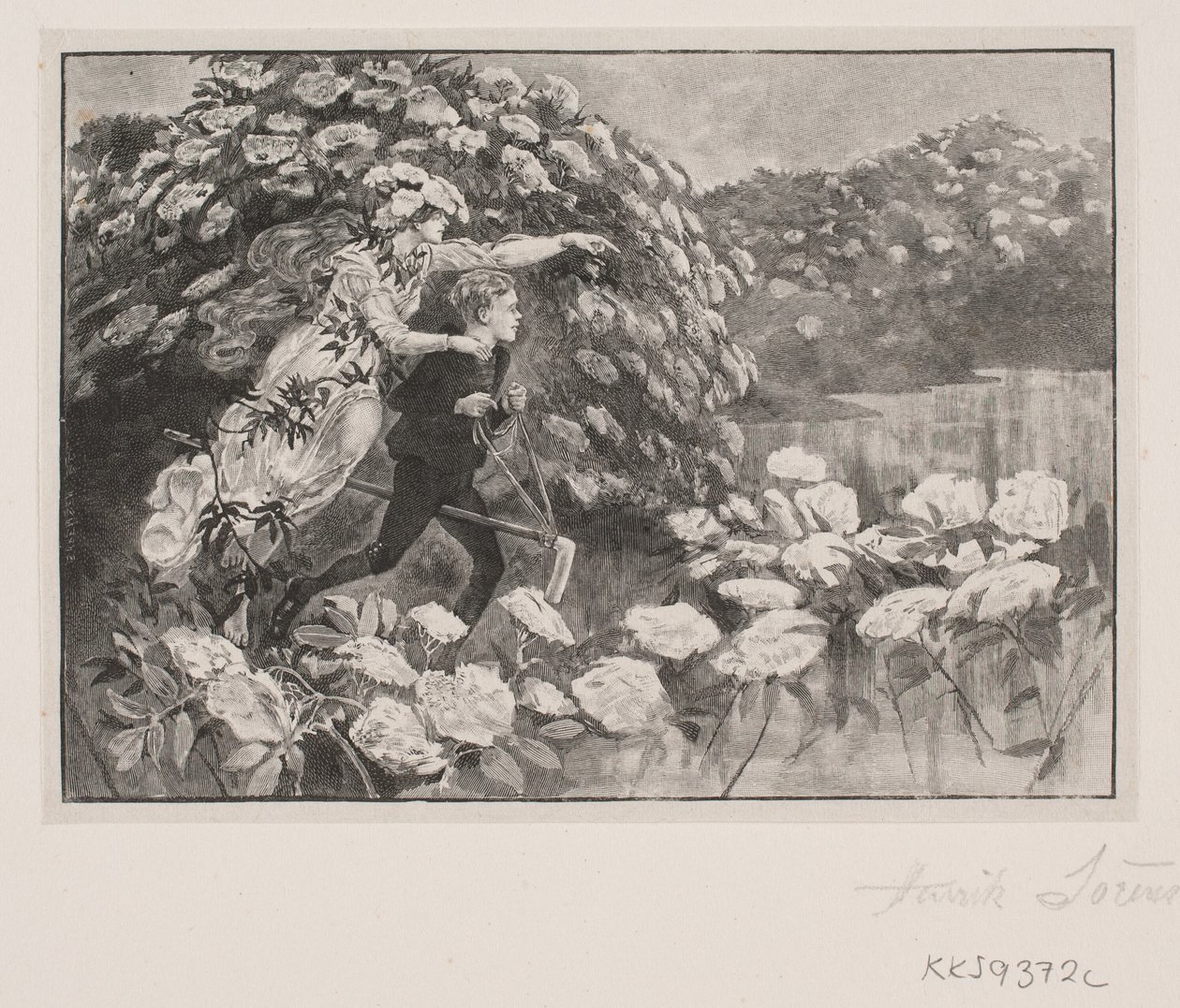 Ilustrace pro H. C. Andersena: "Hyldemother" od Henrik Arnold Hamilkar Sørensen