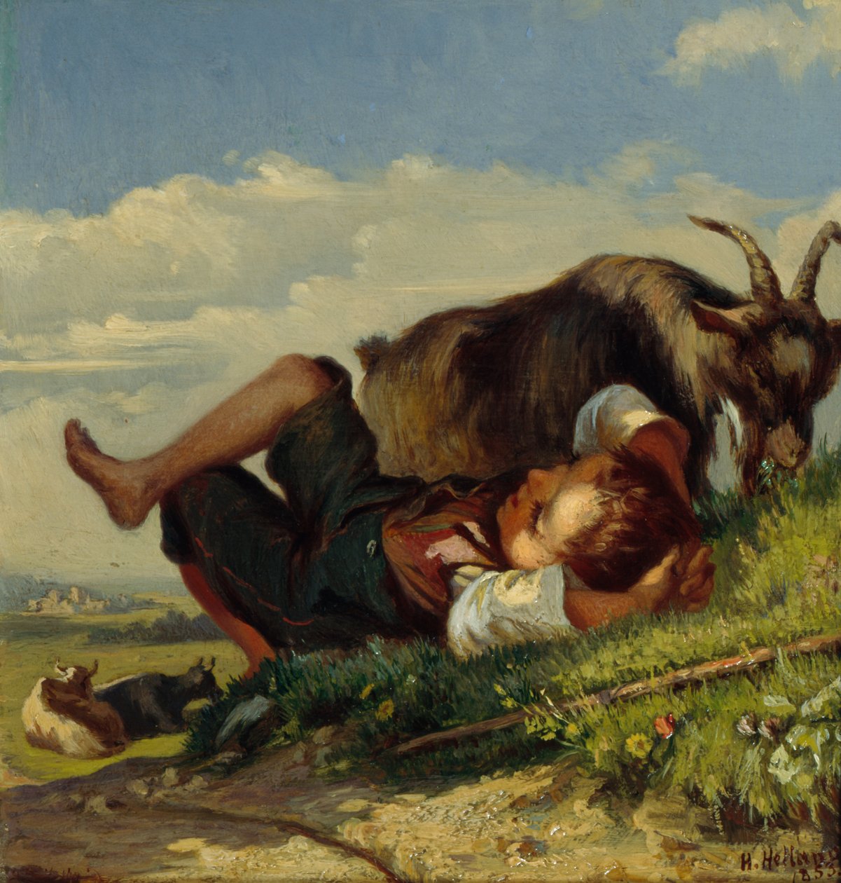 Pastýř s kozami od Henrik August Helland