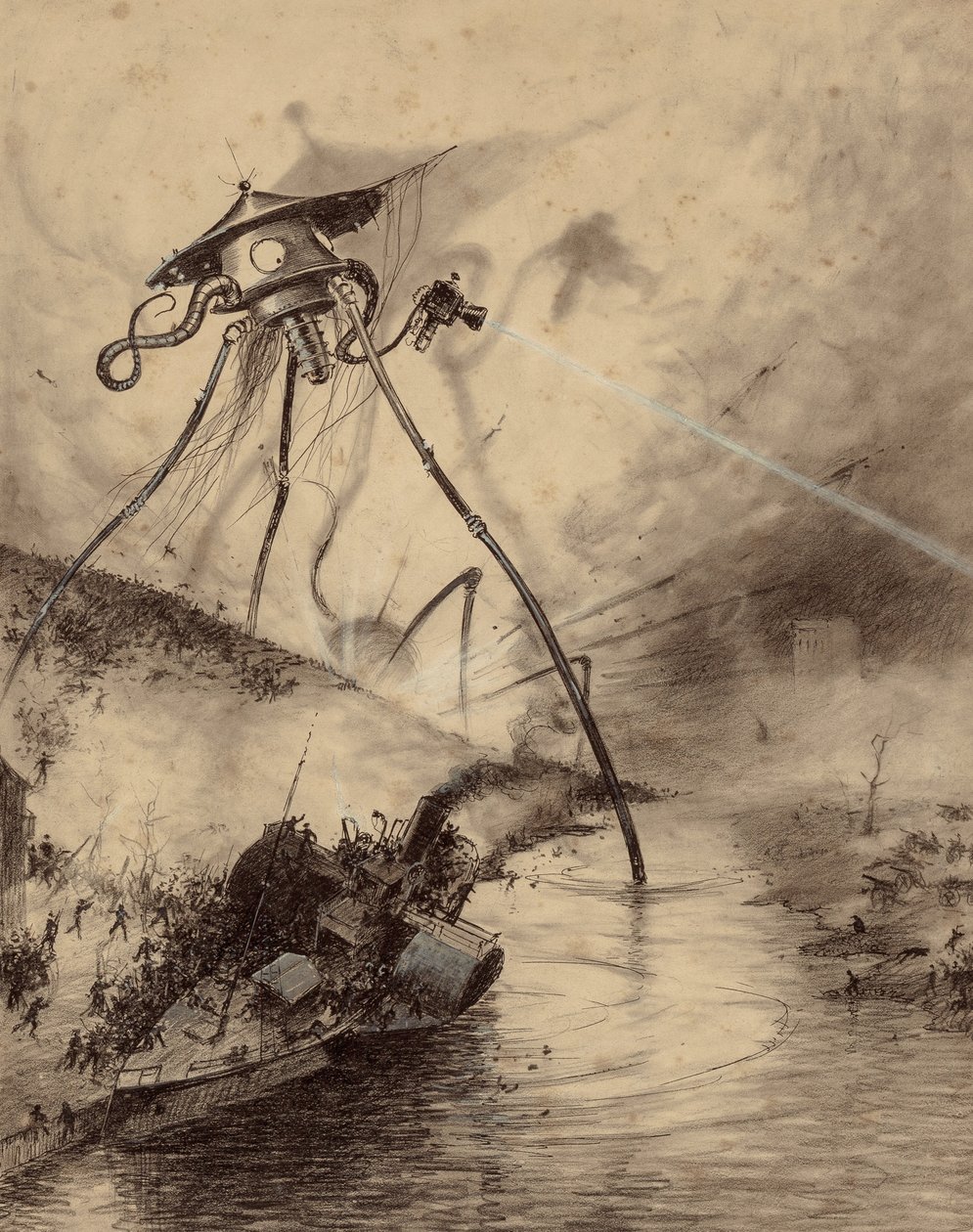 Marťanský bojový stroj v údolí Temže od Henrique Alvim Correa