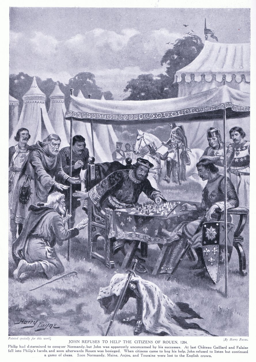 John odmítá pomoci občanům Rouenu AD1204, 20. léta 20. století od Henry A. Payne