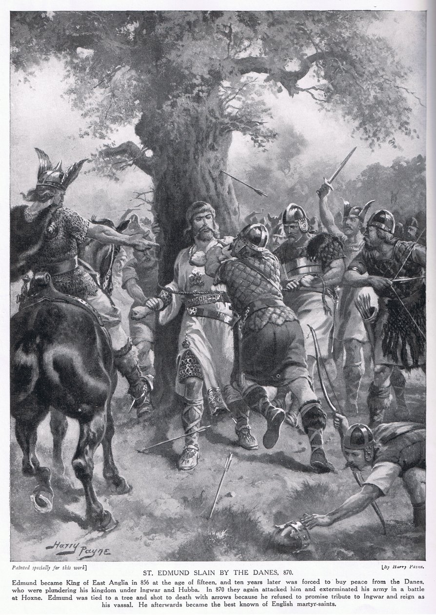 St Edmund zabit Dány 870 AD, 20. léta 20. století od Henry A. Payne