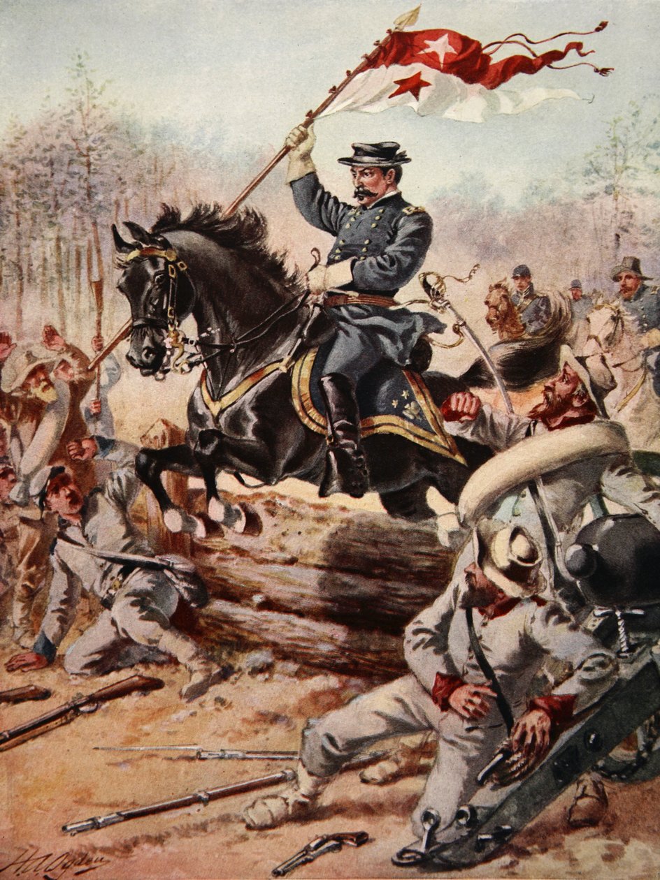 Generál Sheridan v bitvě u Five Forks, Virginie, 1. dubna 1865 od Henry Alexander Ogden