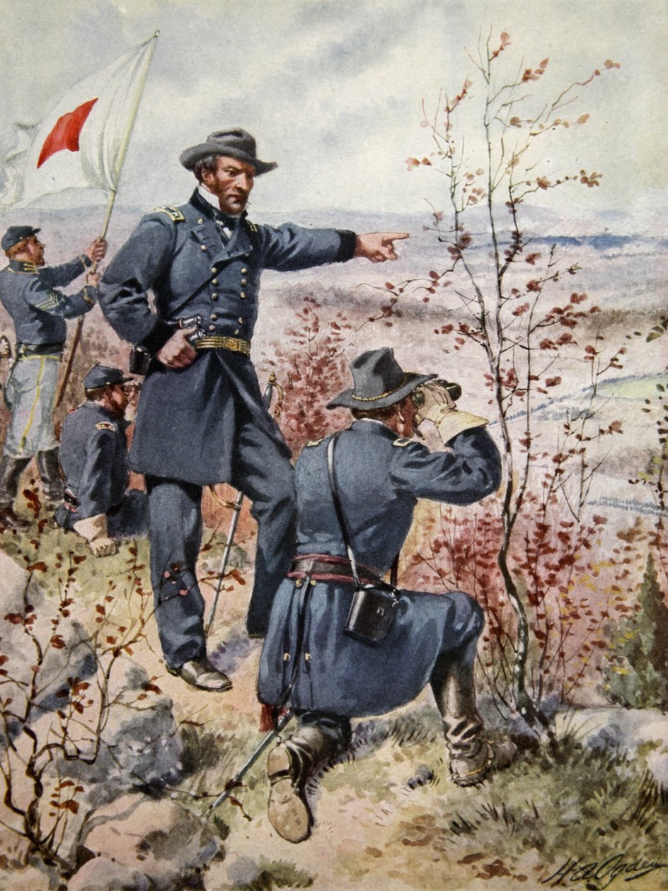 Generál Sherman u hory Kenesaw během bitvy u průsmyku Allatoona, 4. října 1864 od Henry Alexander Ogden