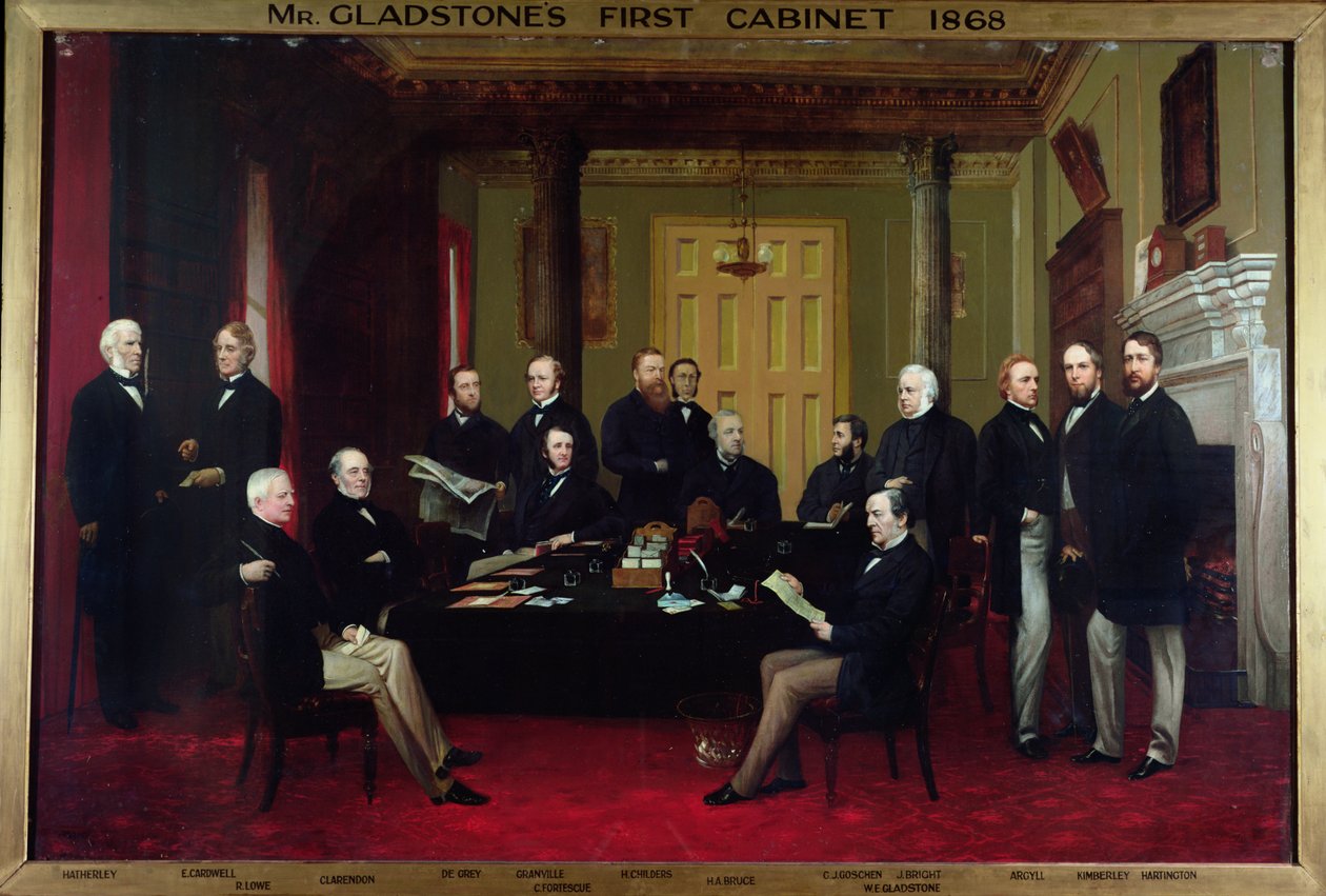 Gladstonův první kabinet, 1868 od Henry Barraud