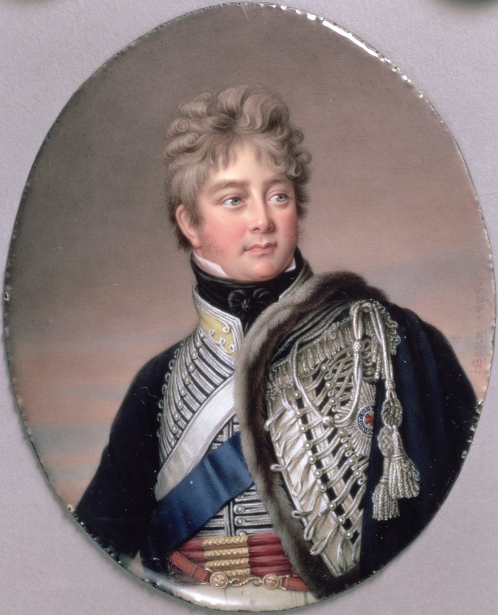 Portrétní miniatura Jiřího IV (1762-1830) 1805 (wc na smaltu na mědi) od Henry Pierce Bone