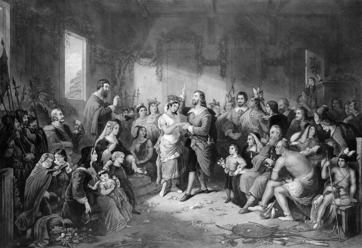 The Marriage of Pocahontas (c.1595-1617) vyryl John C. McCrae od Henry Brueckner
