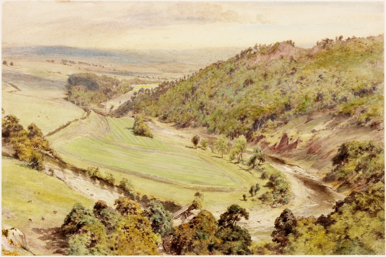 Birdoswald (tužka a akvarel na papíře (nalepeno na kartě)) od Henry Burdon Richardson