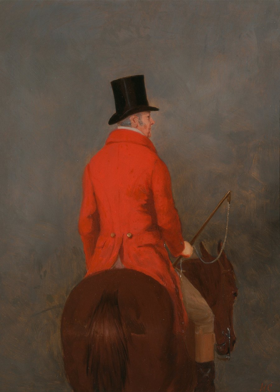 Portrét Thomase Cholmondeleyho, 1. lorda Delamere, na jeho lovci (studium pro The Cheshire Hunt na ... od Henry Calvert