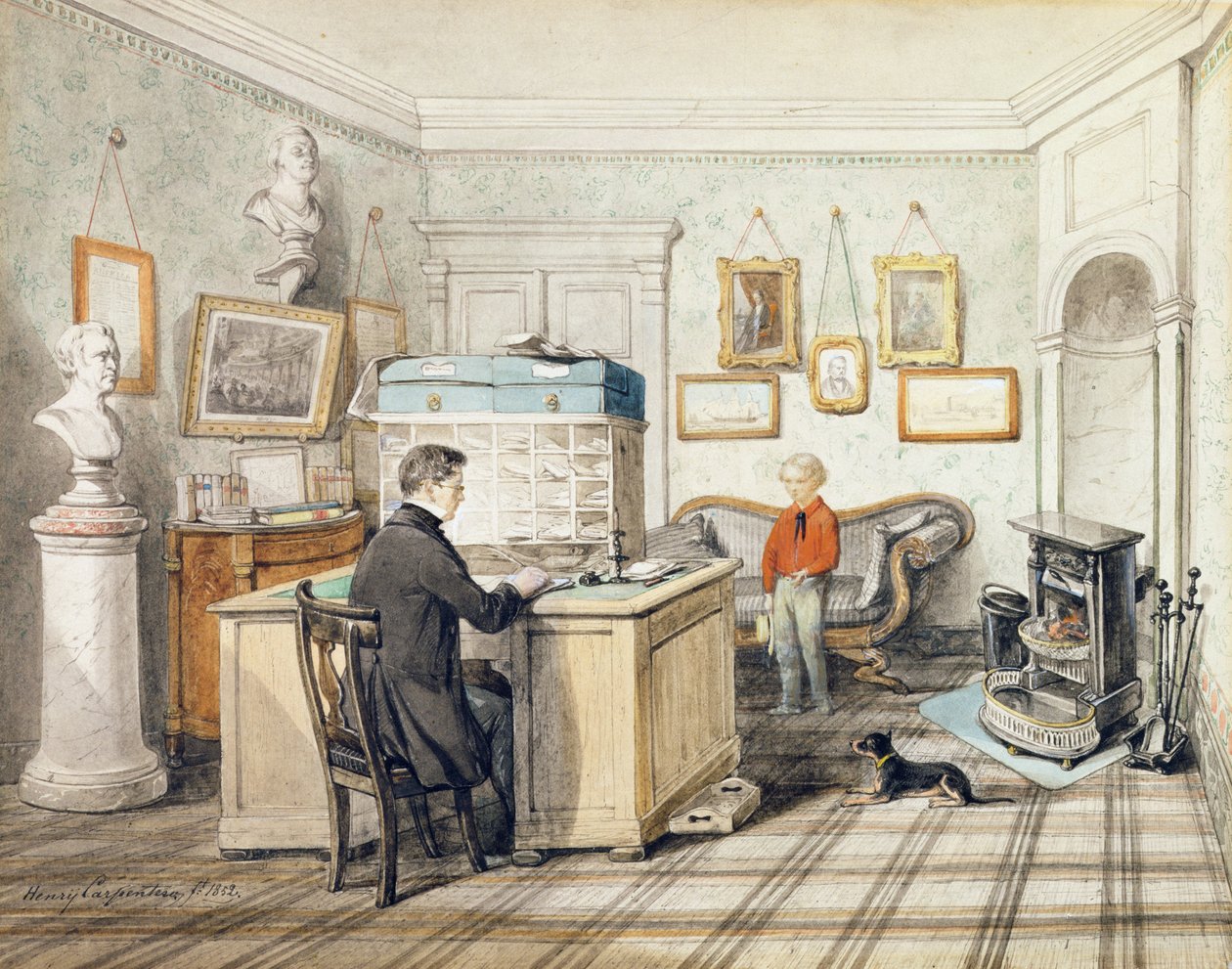 Interiér pracovny, 1852 od Henry Carpenter