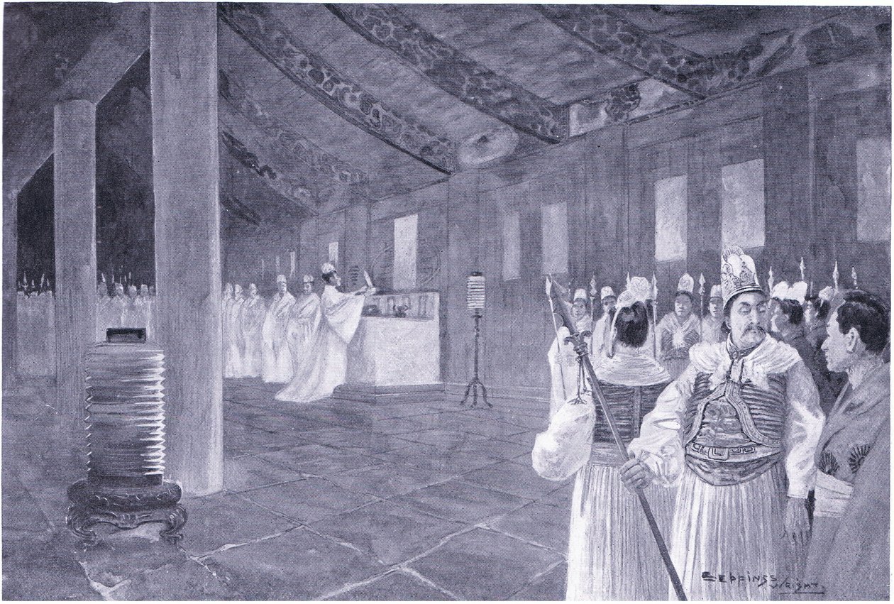 Odstranění desky z konfuciánského chrámu 505 n. l. od Henry Charles Seppings Wright