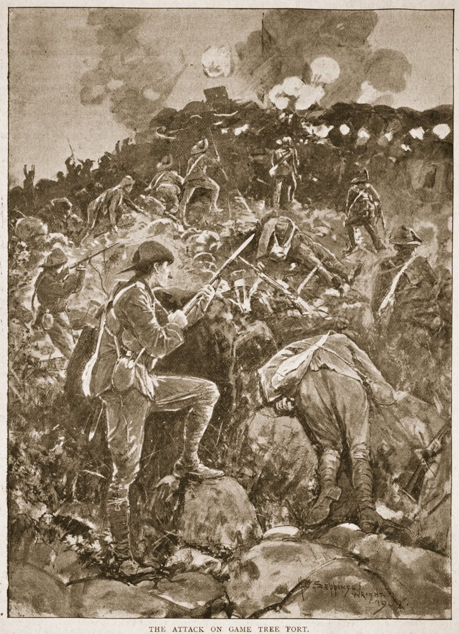 Útok na pevnost herního stromu, ilustrace z 