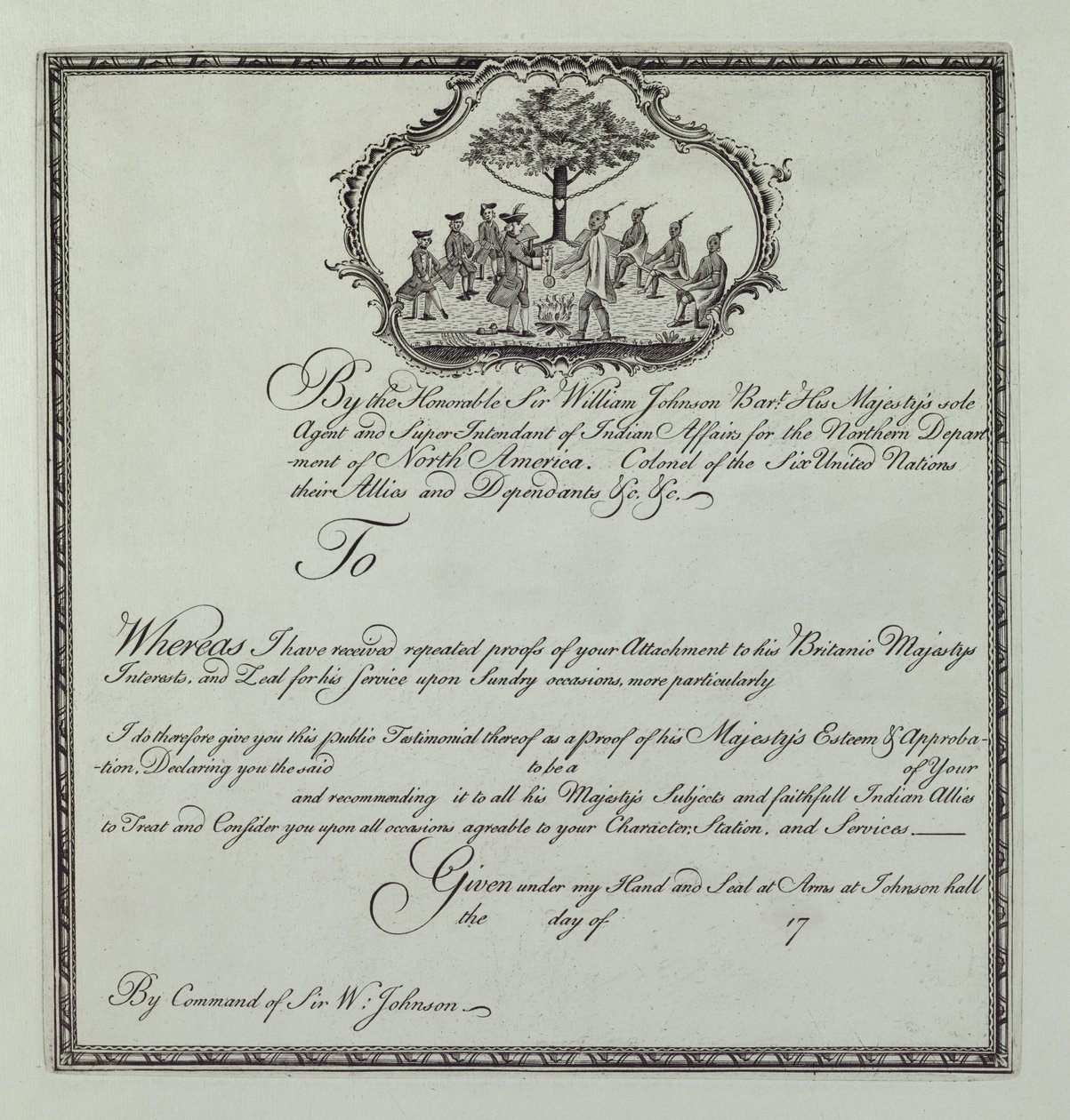 Indický test sira Williama Johnsona, kolem roku 1770 (viz také 192085) od Henry Dawkins