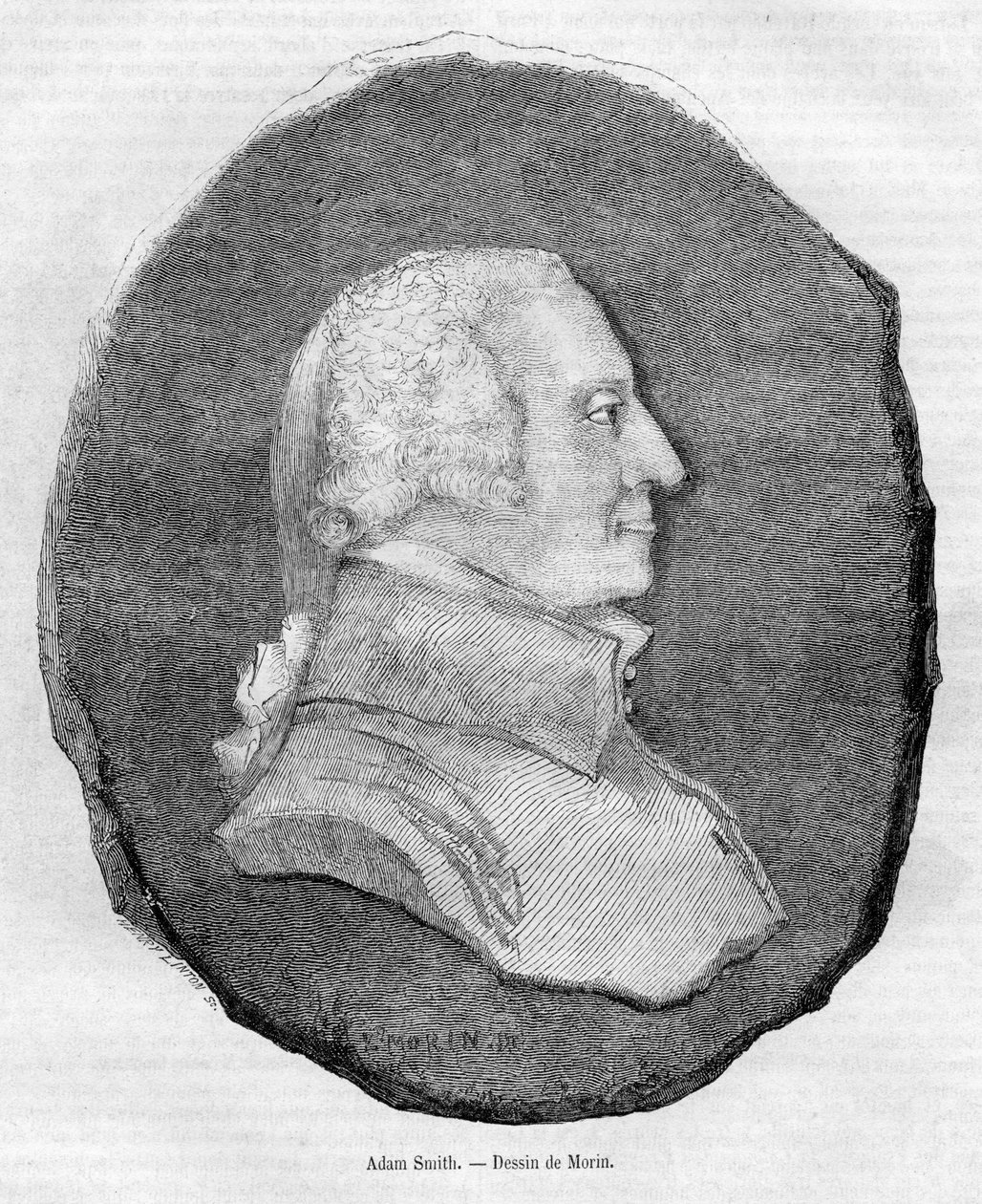 rytý portrét od Henry Duff Linton d’après Edmond Morin