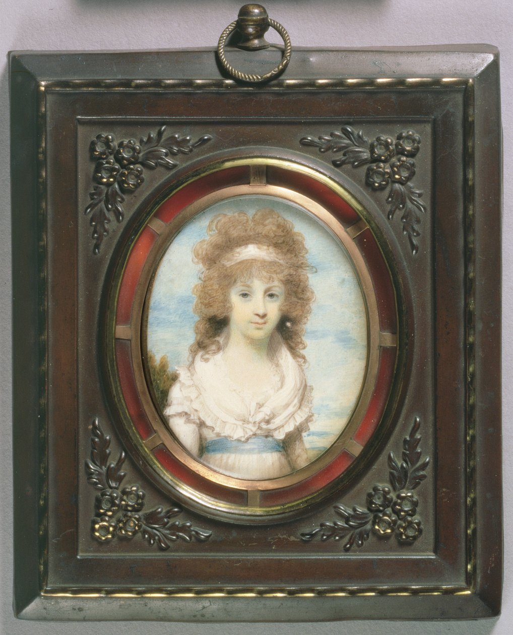 Portrétní miniatura Anny Marie Bluntové, kolem roku 1795 od Henry Edridge