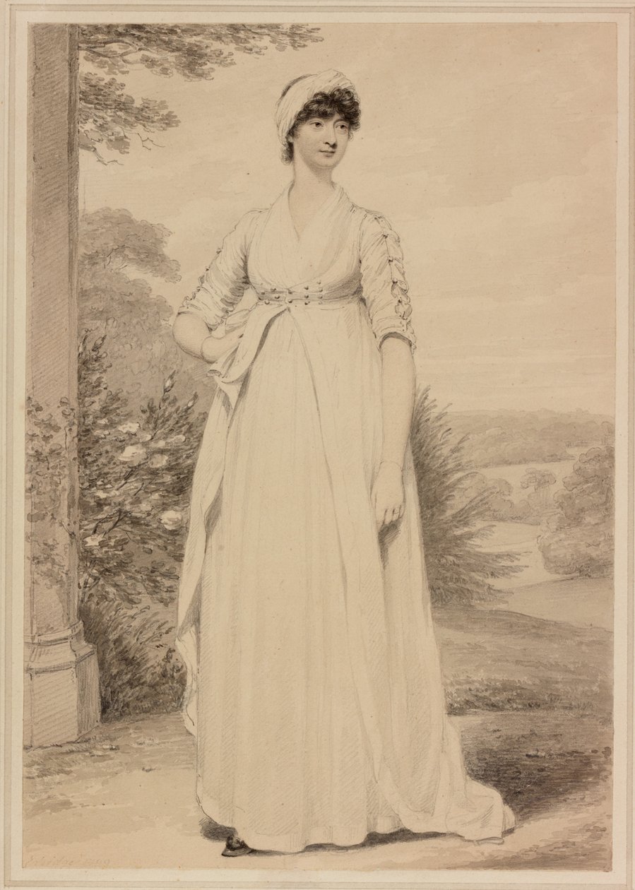 Portrét dámy, 1799 (inkoust a tužka na tkaném papíře) od Henry Edridge