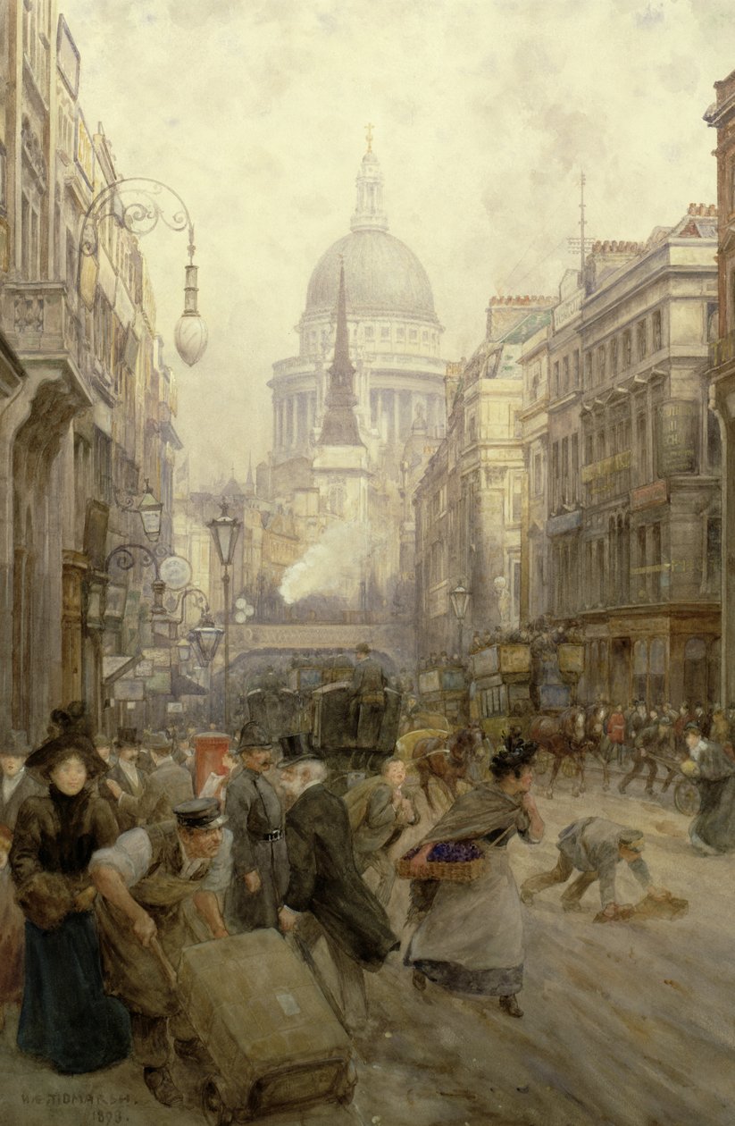 Fleet Street Looking East, 1898 od Henry Edward Tidmarsh