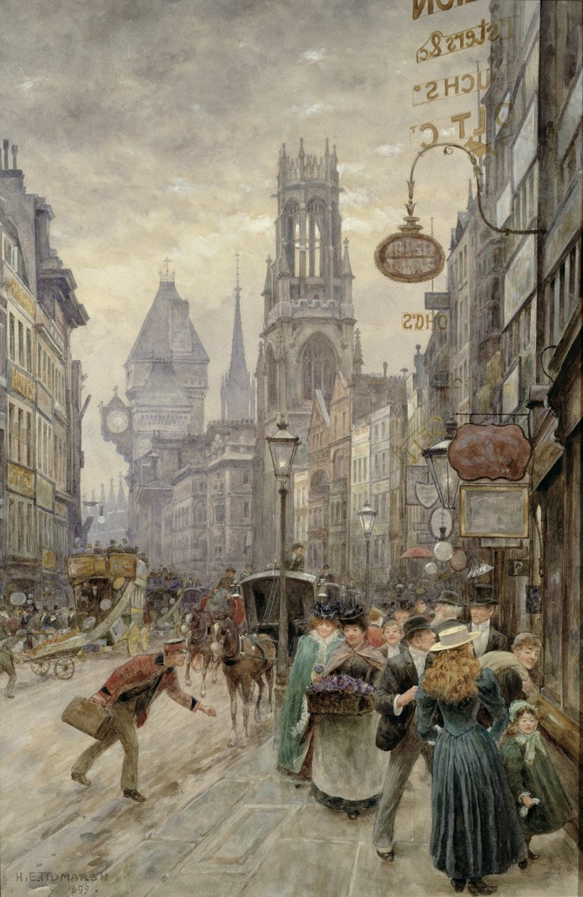 Fleet Street: Looking West, 1899 od Henry Edward Tidmarsh