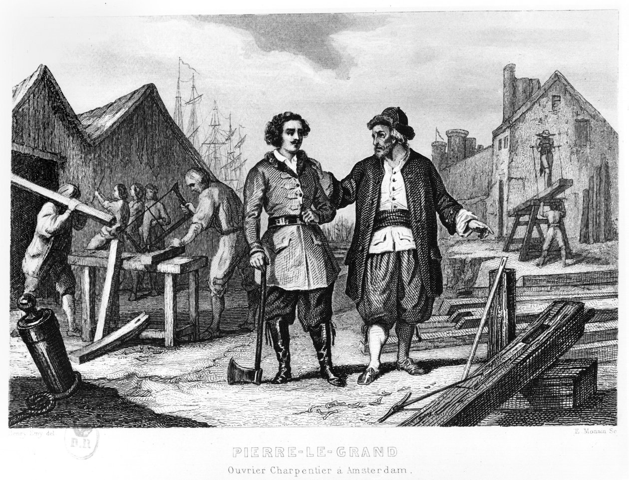 Car Petr I. (1672-1725) jako loďař v Amsterdamu od Henry Emy